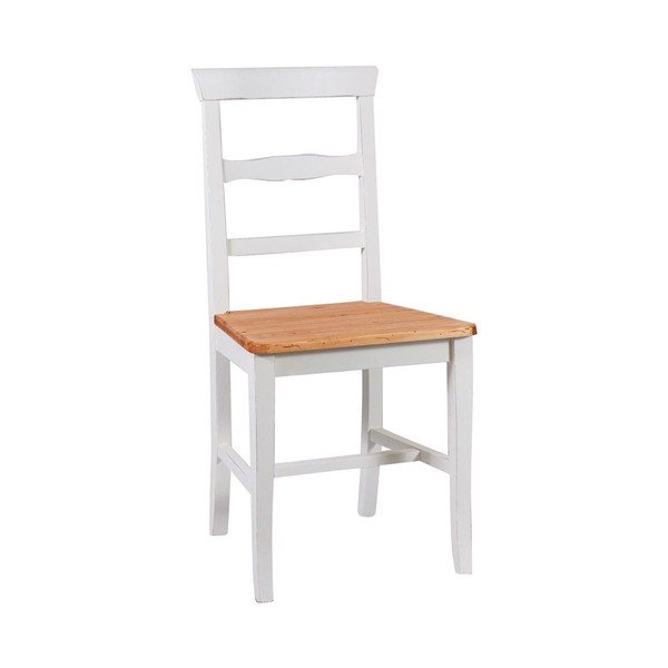 Bílá buková židle se světle hnědým sedákem Biscottini Addy