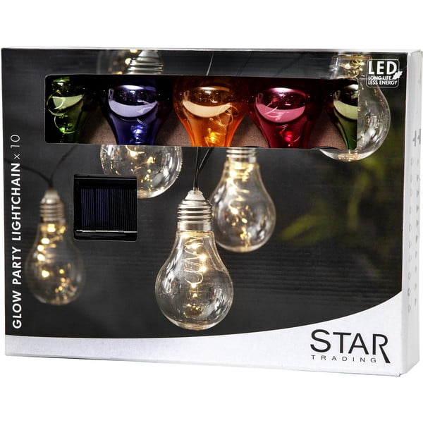 Catena luminosa solare a LED colorata adatta all'esterno, lunghezza 1,9 m Glow - Star Trading-image-1