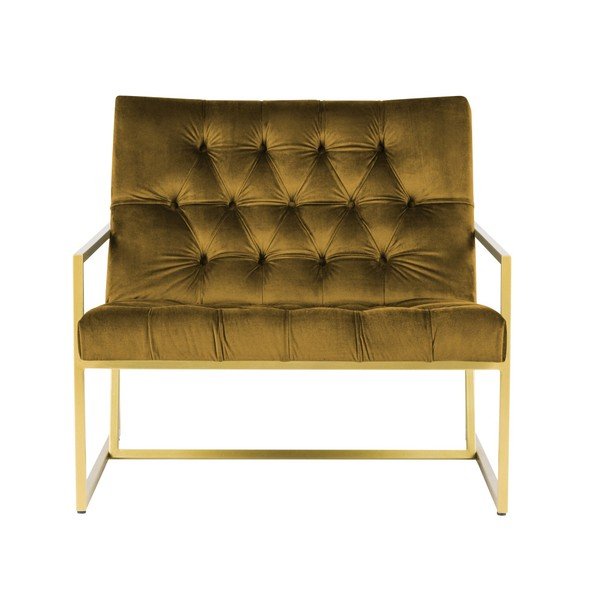 Poltrona Bono giallo senape con disegno dorato - Mazzini Sofas-image-2