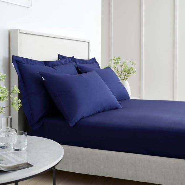 Lenzuolo con angoli blu scuro in percalle di cotone 90x190 cm Cotton Percale – Bianca-image-2