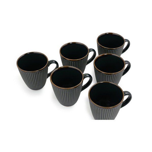 Tazze in ceramica verde scuro in set da 6 pezzi 0,3 l - Hermia-image-4