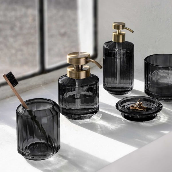 Bicchiere di vetro nero per spazzolini da denti Vision - Mette Ditmer Denmark-image-2
