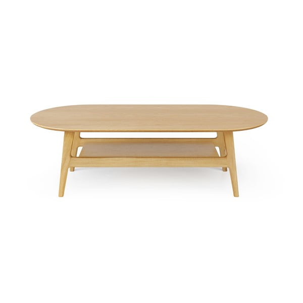 Tavolino da salotto colore naturale con effetto rovere 60x130 cm Curved – Woodman