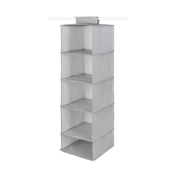 Organizzatore armadio grigio con 5 scomparti Boston - Compactor