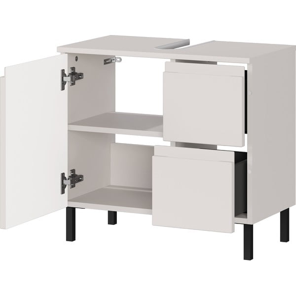 Mobile da lavabo color crema basso 60x56 cm Salinas – Germania-image-3