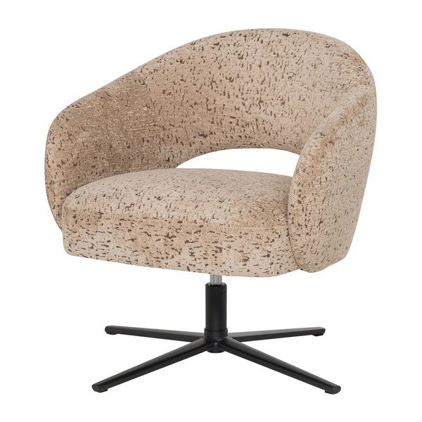 Poltrona beige girevole con rivestimento in ciniglia Pico – WOOOD