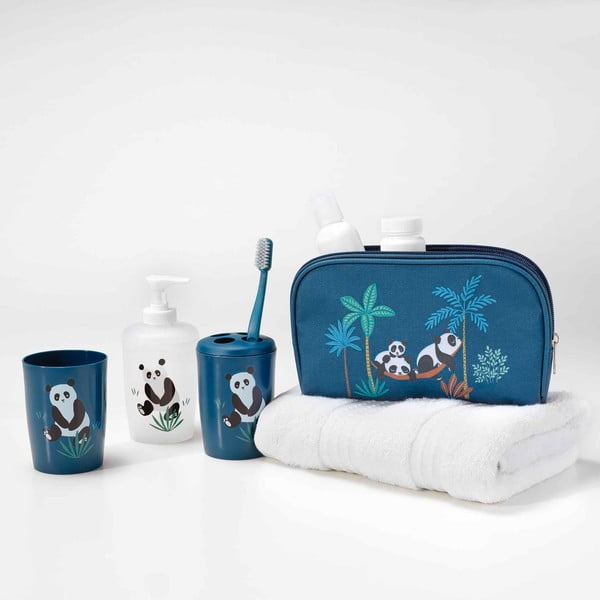 Set di accessori da bagno in plastica blu scuro Petit panda - douceur d'intérieur