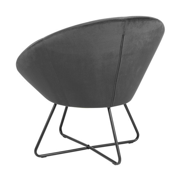 Poltrona in velluto grigio Center - Actona-image-3