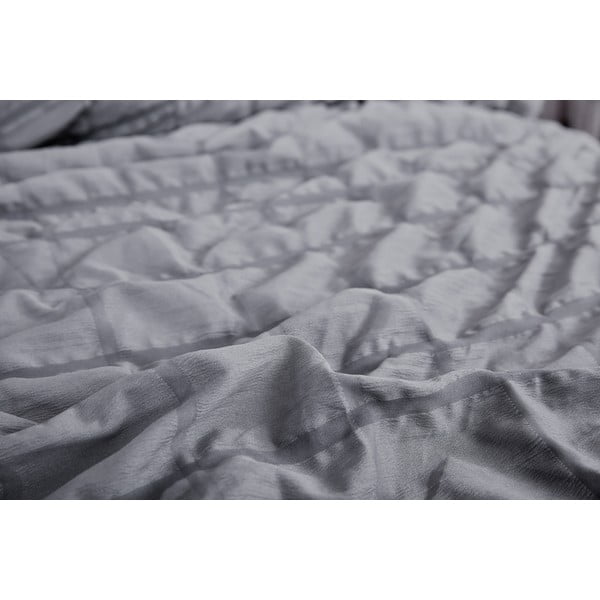 Biancheria da letto nera/grigia in crêpe per letto singolo 140x200 cm Naomi – My House-image-3