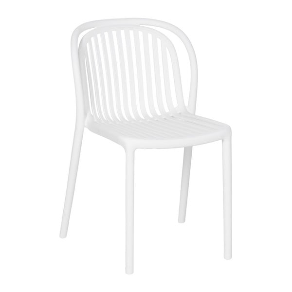 Sedia da pranzo bianca in plastica impilabile Alia – Ixia