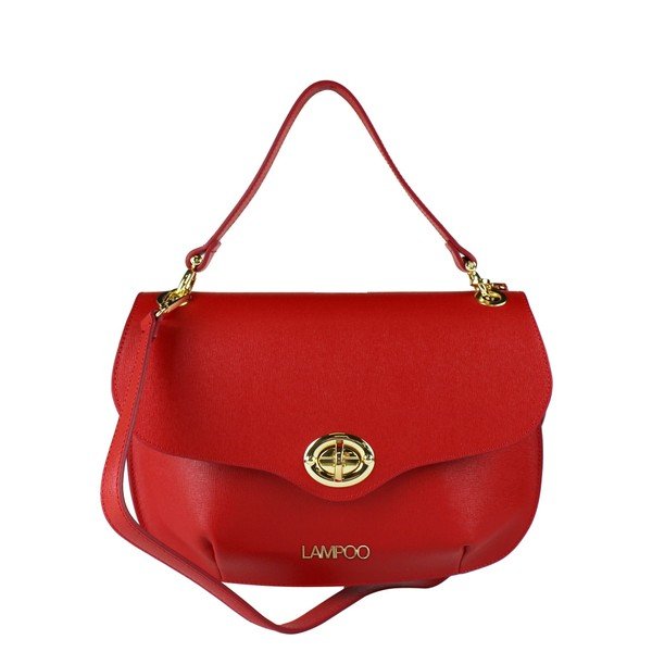 Červená kožená kabelka Lampoo Kulia