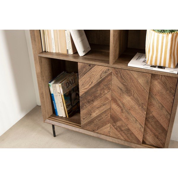 Libreria in rovere decorato 98x173 cm Utah - Marckeric-image-1