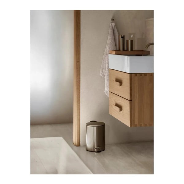 Pattumiera in acciaio marrone scuro 3 l Tubo - Blomus-image-1