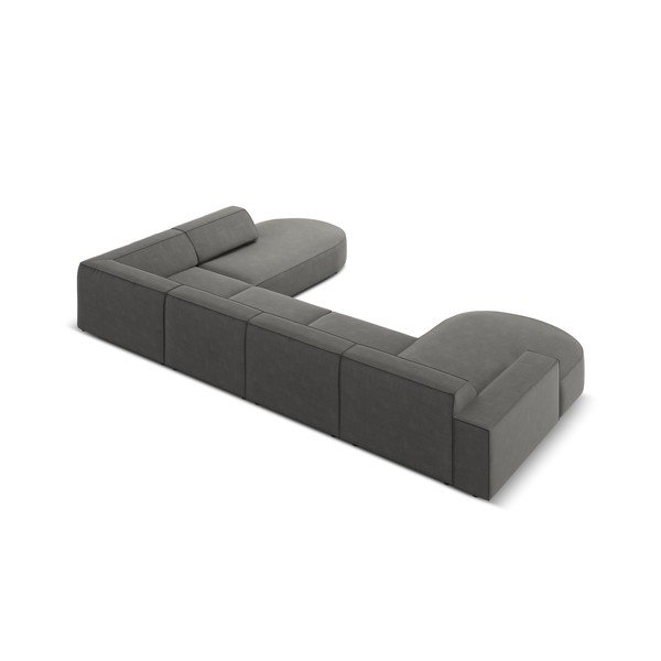 Divano angolare in velluto grigio (angolo destro) Jodie - Micadoni Home-image-3