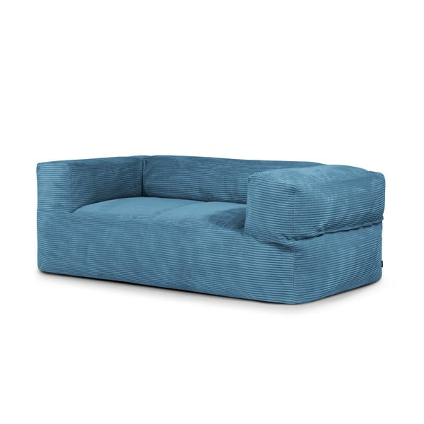 Puof a sacco blu con rivestimento in velluto a coste Sofa MooG – SLOWDOWN