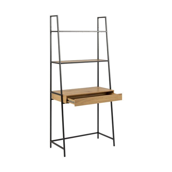 Libreria nera in rovere 77x175 cm Seaford - Actona-image-3