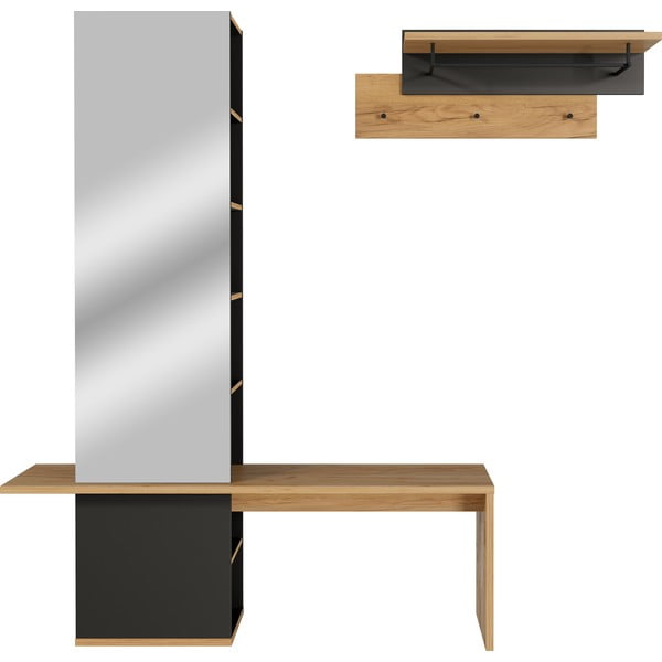 Set da corridoio grigio scuro con decoro in rovere - Germania