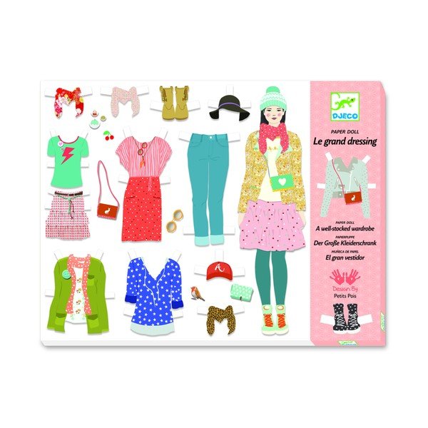 Set di bambole di carta e accessori Grande camerino - Djeco-image-2