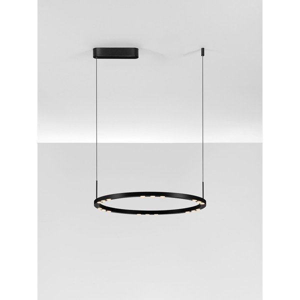 Lampadario LED nero opaco in alluminio con intensità regolabile ø 60 cm Lunette – Nova Luce-image-4