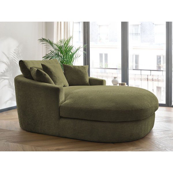 Poltrona verde con rivestimento in ciniglia Belem – Bobochic Paris-image-1