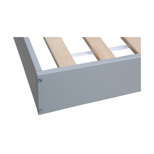 Letto singolo in pino grigio con contenitore 90x200 cm Connect - WOOOD-image-4