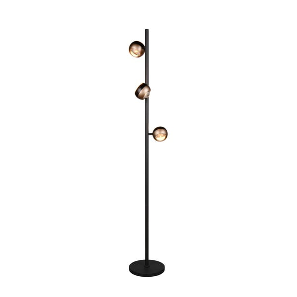 Lampada da terra LED nera e color bronzo (altezza totale 150 cm) Orbit – Trio Select-image-1