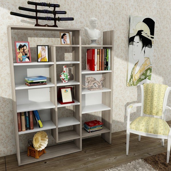 Biblioteca bianca Belinda - Woody Fashion-image-1