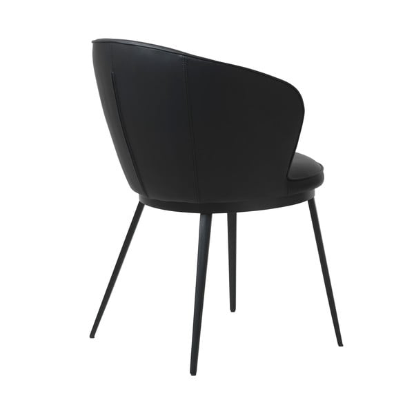 Sedia da pranzo in similpelle nera Leath Gain - Unique Furniture-image-3