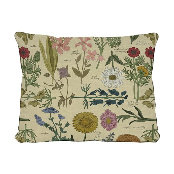 Cuscino beige con motivo floreale Fiori, 50 x 35 cm - Surdic-image-3