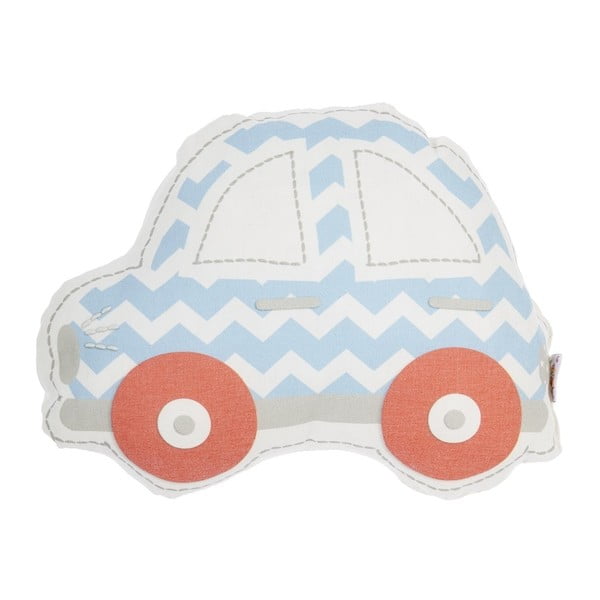 Cuscino per bambini in misto cotone blu e rosso Mike & Co. Cuscino NEW YORK Auto giocattolo, 32 x 25 cm - Mike & Co. NEW YORK