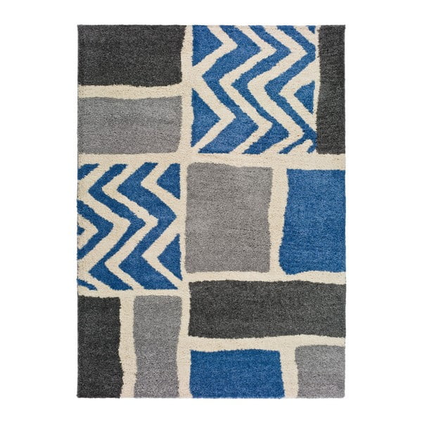 Tappeto grigio e blu Kasbah Grey, 133 x 190 cm - Universal