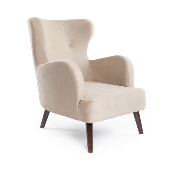 Poltrona in velluto beige Noemye - Bonami Essentials