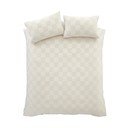 Biancheria matrimoniale estesa crema in bouclé 230x220 cm Cosy Checkerboard - Catherine Lansfield