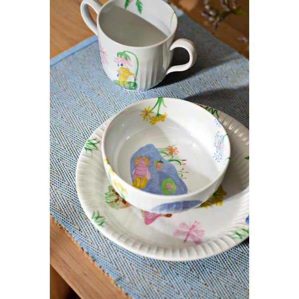 Set da pranzo per bambini in porcellana 3 pz Hammershøi Kids – Kähler Design-image-1