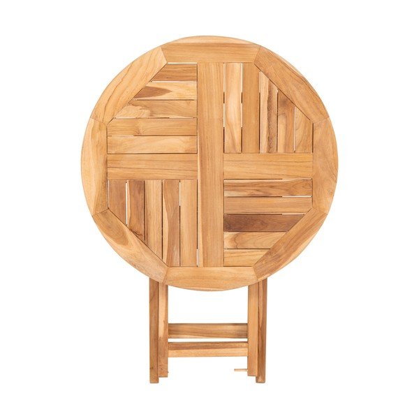 Zahradní jídelní stůl z teakového dřeva Bonami Essentials Oviedo, ø 70 cm-image-4