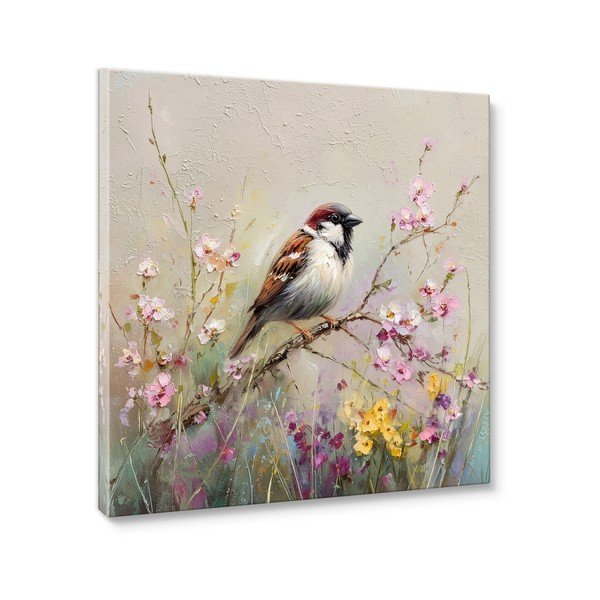 Dipinto stampato dipinto su tela 32x32 cm Sparrow – Styler-image-3