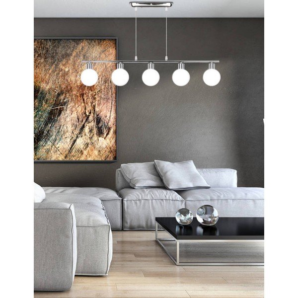 Lampada a sospensione in argento con paralume in vetro 10x82 cm Oden - Candellux Lighting-image-3