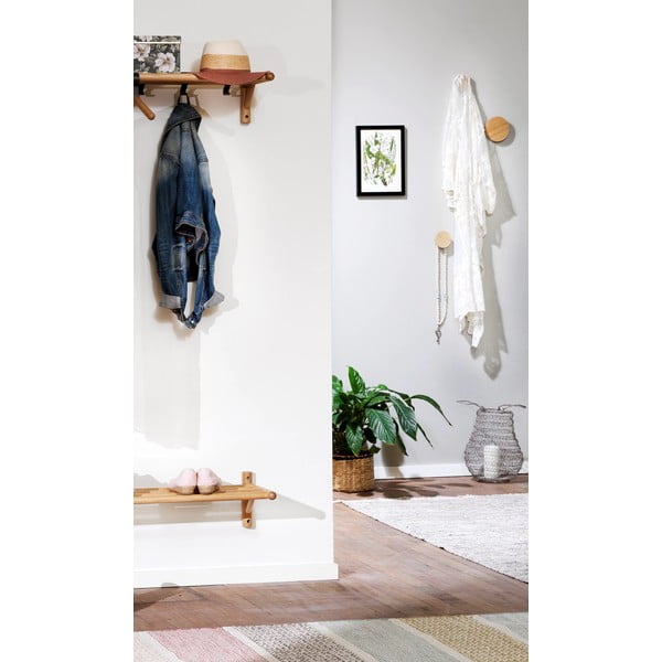 Gancio in legno di quercia da parete di colore naturale Milford – Rowico-image-3