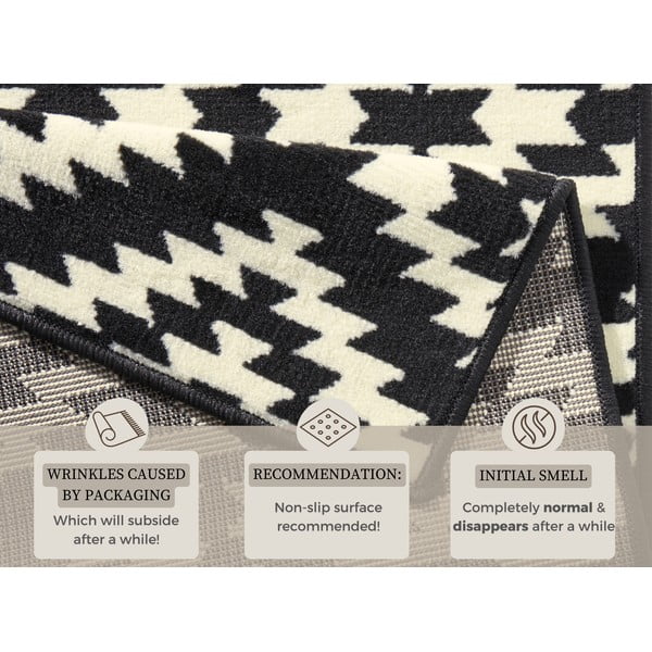 Runner in bianco e nero , 80 x 200 cm Basic Nordic - Hanse Home-image-4