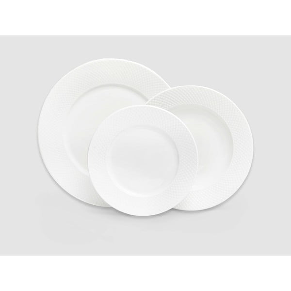 Set di piatti in porcellana bianca da 18 pezzi Imperio - Bonami Essentials