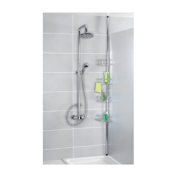 Mensola telescopica angolare per bagno in acciaio inox in argento lucido Dolcedo - Wenko-image-2