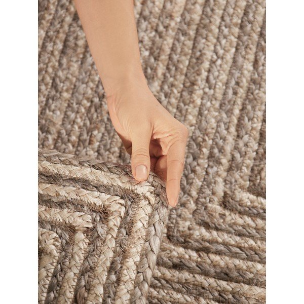Tappeto colore naturale chiaro/colore naturale scuro in iuta reversibile/tessuto a mano 120x170 cm Juno – Hanse Home-image-3
