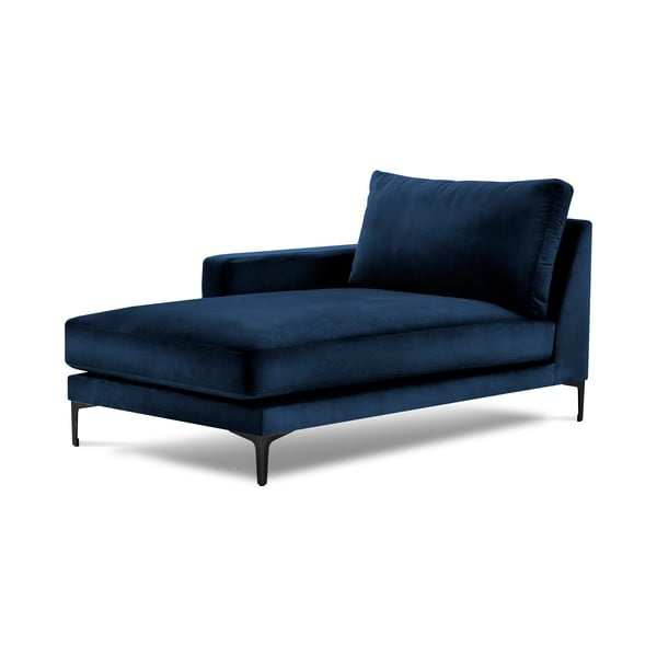 Poltrona lounge in velluto blu navy, angolo sinistro Harmony - Kooko Home