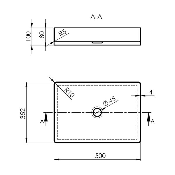Lavabo argentato in acciaio inox 50x35 cm Aurum – Sapho-image-2