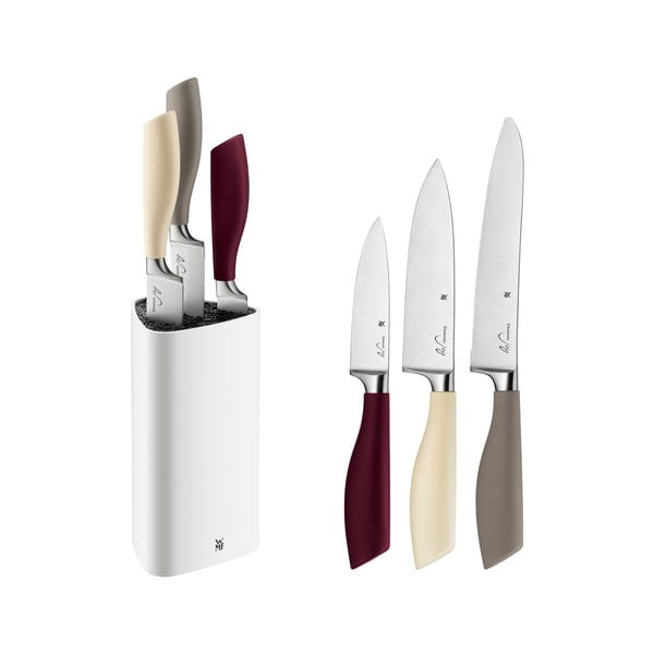 Set di coltelli Cromargan® in acciaio inox con ceppo portacoltelli Joy - WMF