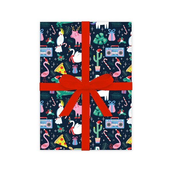 5 fogli di carta da regalo, 50 x 70 cm Crazy Christmas - eleanor stuart-image-2