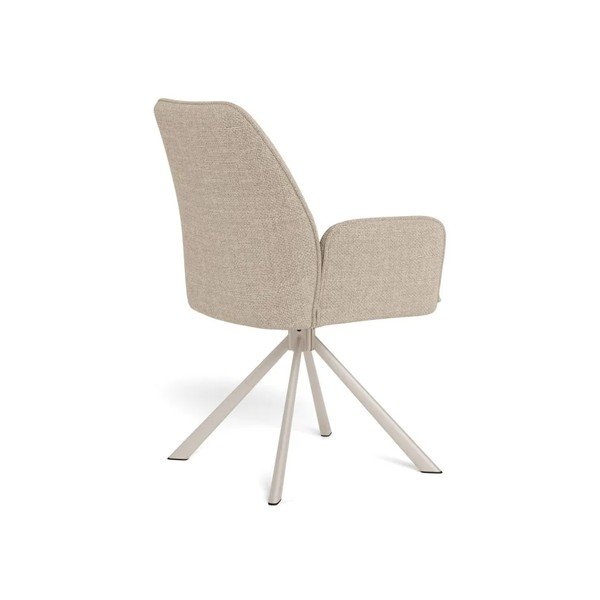 Set di sedie da pranzo beige imbottito con braccioli/girevole 2 pz Glenda – Actona-image-4