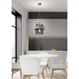 Lampada a sospensione in metallo nero-argento ø 30 cm Fiba - Candellux Lighting