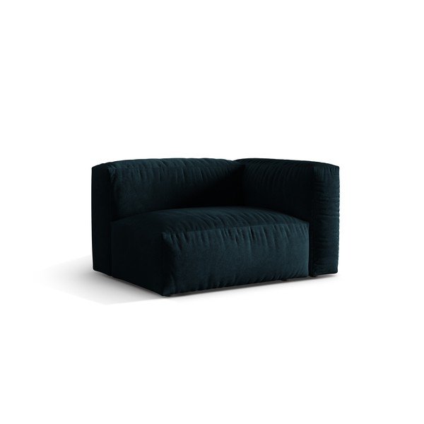 Parte divano componibile blu scuro (con penisola a destra) con rivestimento in velluto Martina – Micadoni -image-1