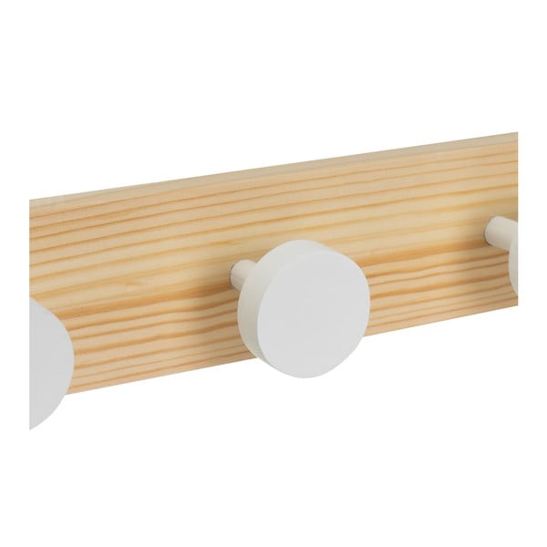 Attaccapanni da parete bianco/di colore naturale in pino massiccio 40 cm Anillos – Casa Selección-image-2